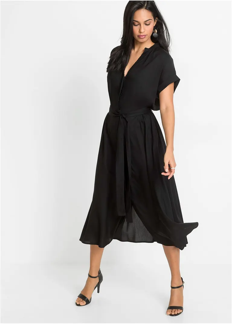 Hemdblusenkleid aus fließender Viskose