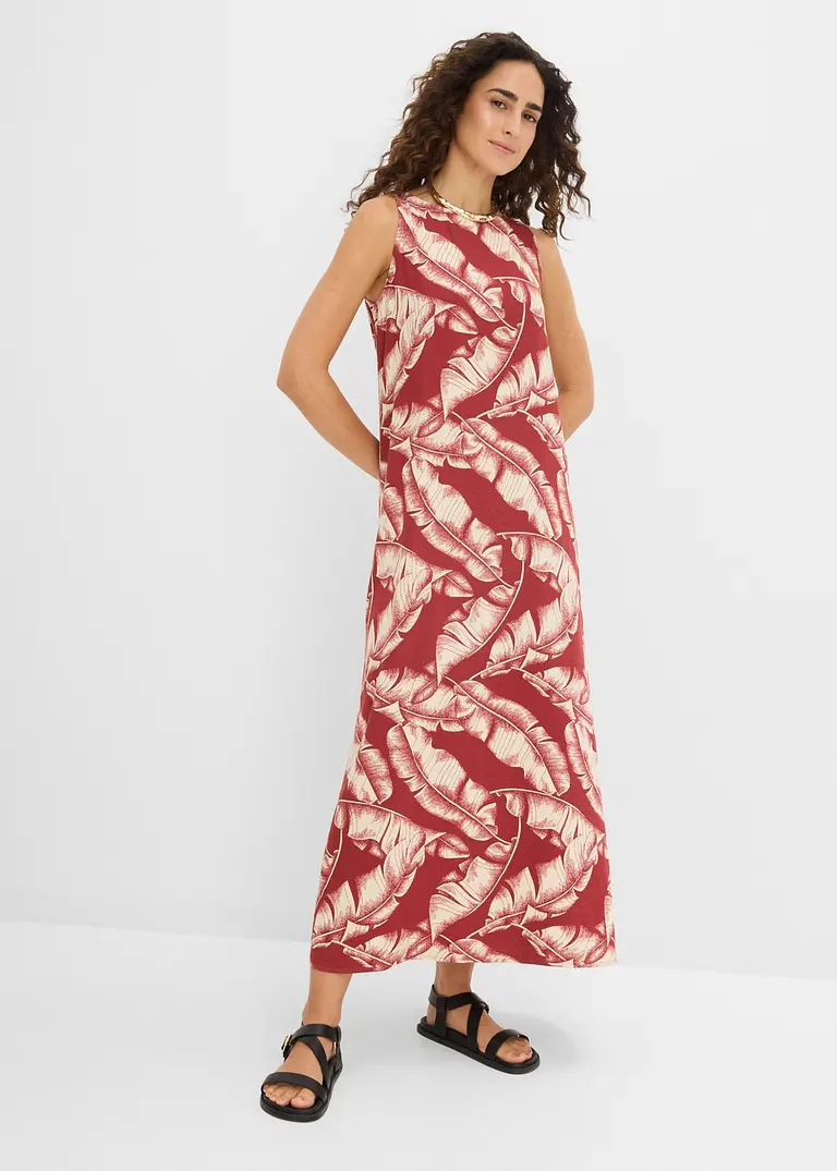Weites Kleid mit All-Over-Print aus Viskose-Mix