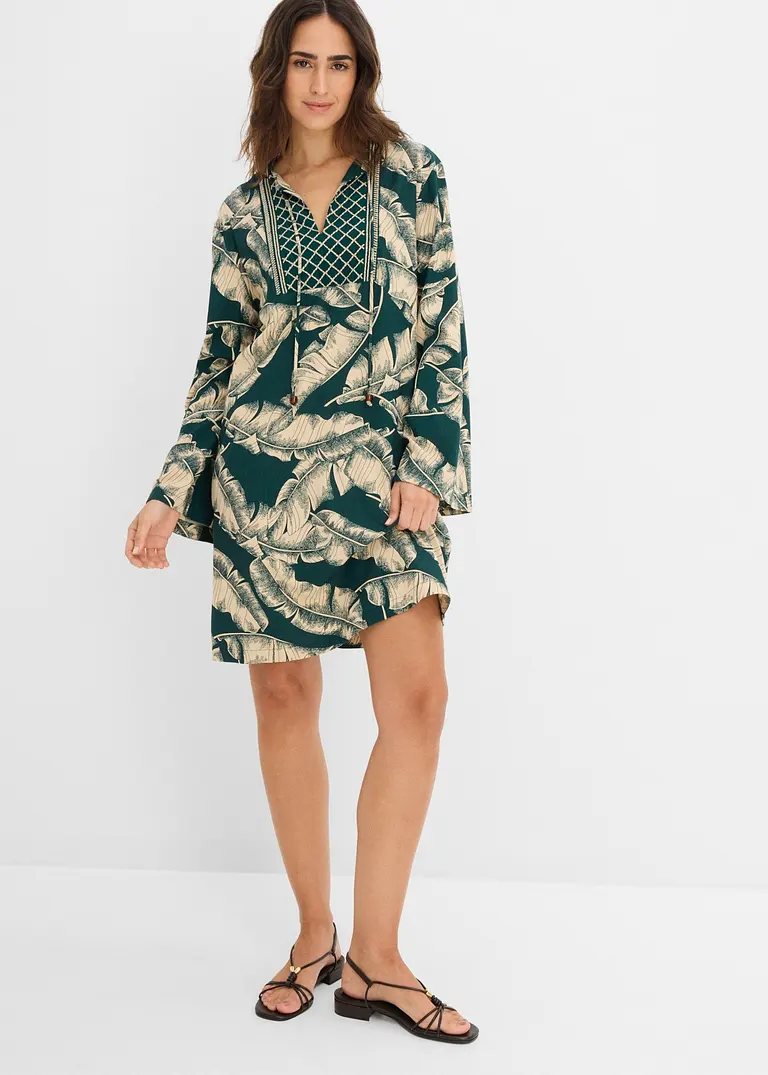 Tunika-Kleid aus fließendem Viskose-Mix