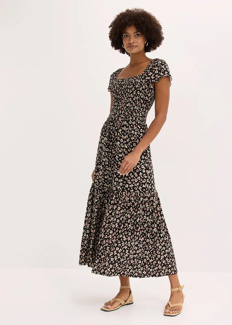 Maxikleid aus Viskose-Mix
