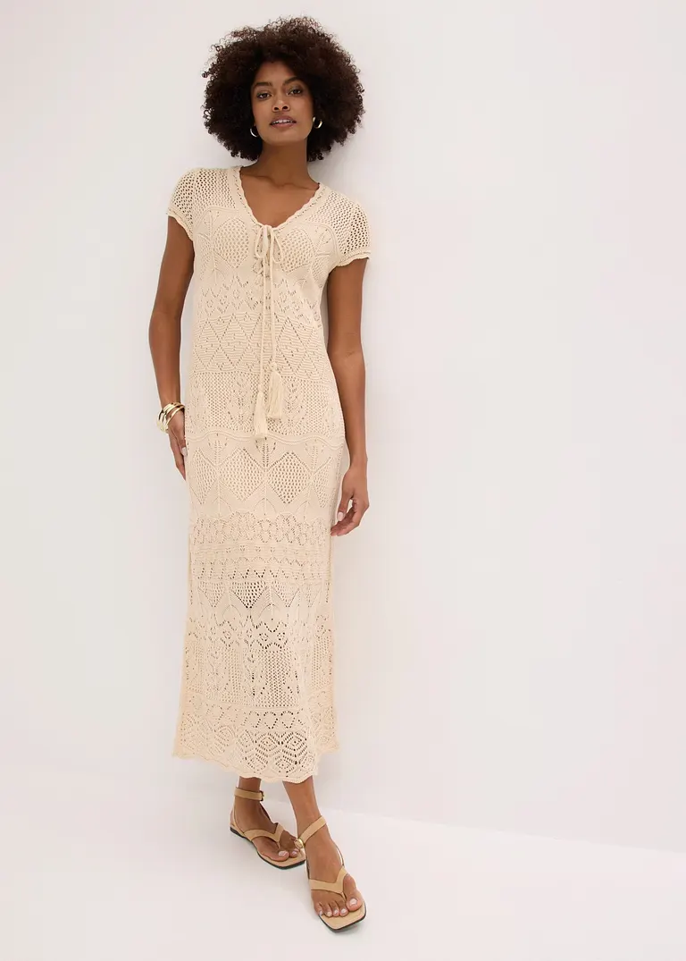 Strickkleid mit Ajour-Muster